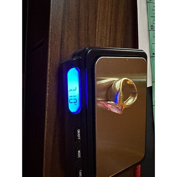 18K Yellow Gold Rose de France Rectangle Ring 7,10 grms - Picture 8 of 8